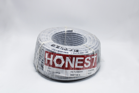 Câble VGV 3x1,5mm² gris 50m 600/1100V (100% cuivre) Honest (balle de 8rlx)
