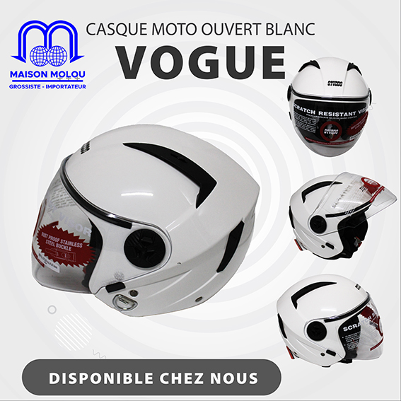 Casque moto flip up blanc (vogue)