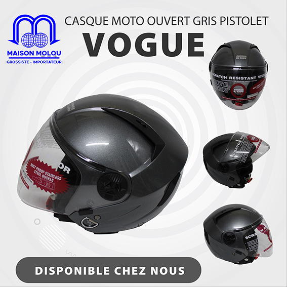 Casque moto flip up gris pistolet (vogue)