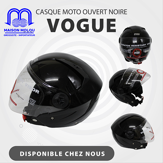 Casque moto flip up noir (vogue)