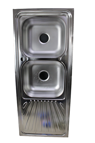 Evier inox double bacs avec siphon 1200x500x0,7mm FRY00001 Toolsbuddy