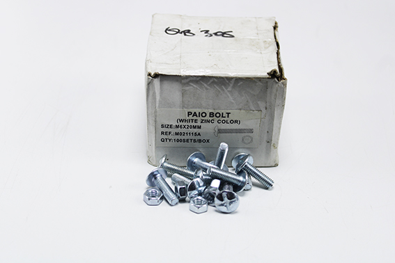Boulon poélier avec écrou 6x20mm M021115A Honest (bte de 100p)