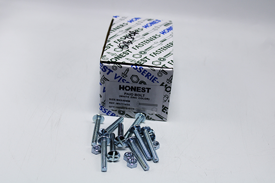 Boulon poélier avec écrou 6x40mm M021103A Honest (bte de 100p)