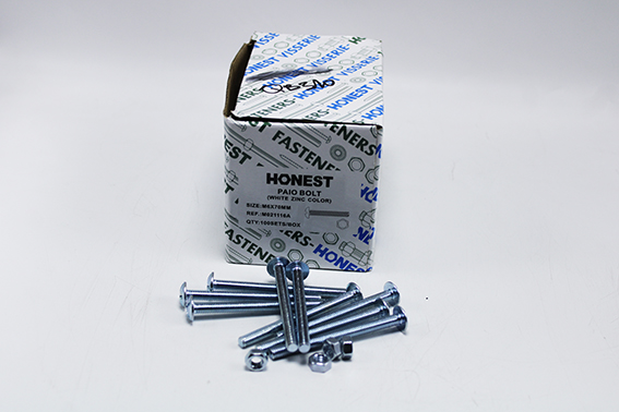 Boulon poélier avec écrou 6x70mm M021116A Honest (bte de 100p)