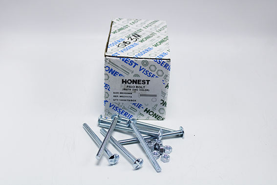 Boulon poélier avec écrou 6x80mm M021117A Honest (bte de 100p)