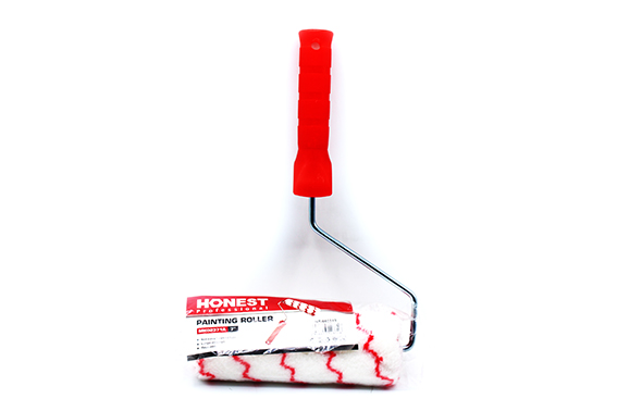 Rouleau à peindre 7" manche plastique rouge (motif zig-zag) MK02371A Honest